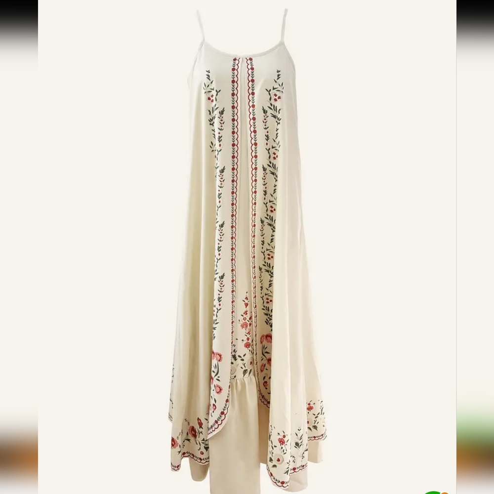 Womens Sleeveless Floral Print Maxi Dress V Neck - Picture 3 of 4